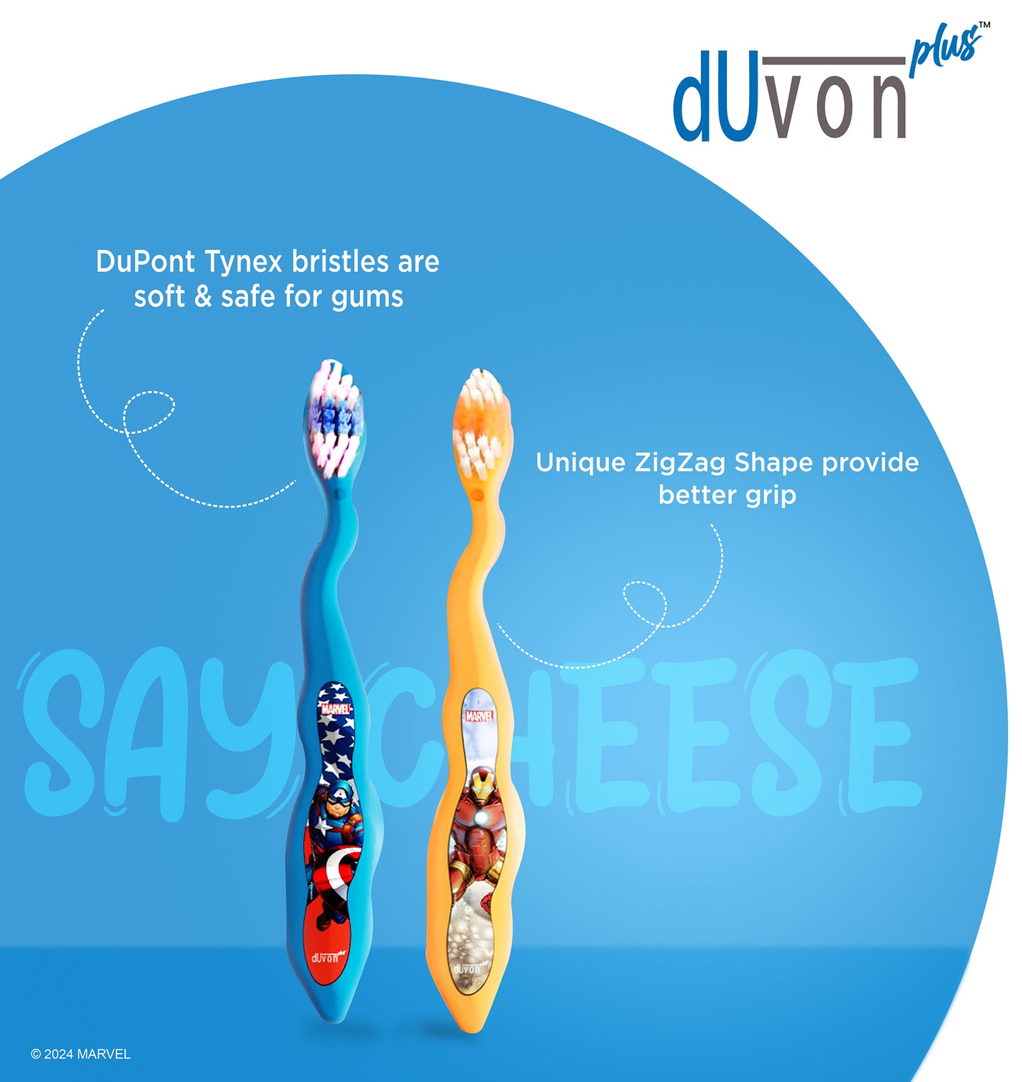 Duvon Plus Marvel Avenger Series Toothbrush - Captain America and Iron Man (Pair of 2)