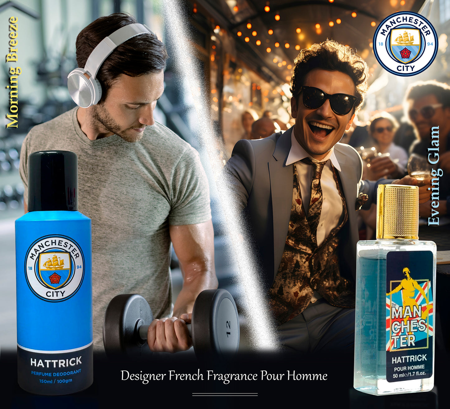 Manchester City Gift Pack Hattrick - Perfume & Deodorant (Pack of 2)