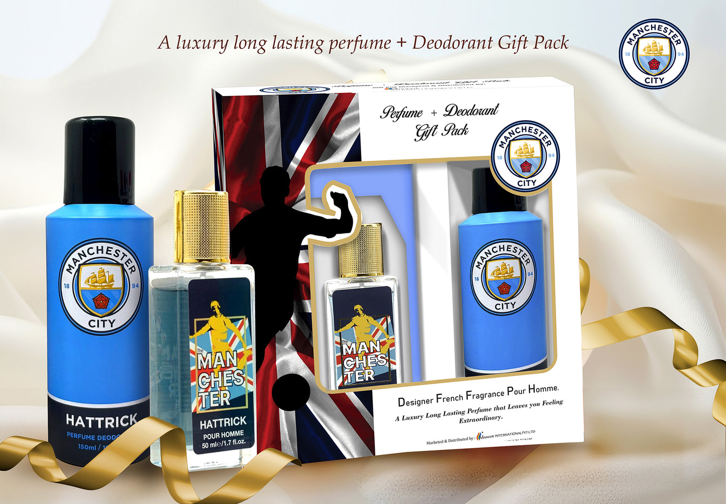 Manchester City Gift Pack Hattrick - Perfume & Deodorant (Pack of 2)