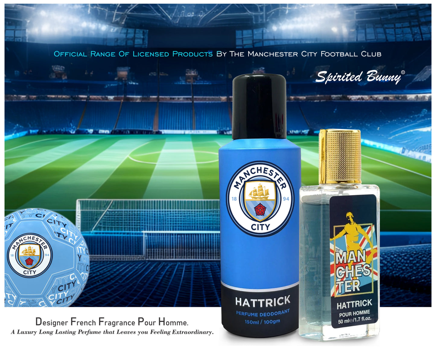 Manchester City Gift Pack Hattrick - Perfume & Deodorant (Pack of 2)