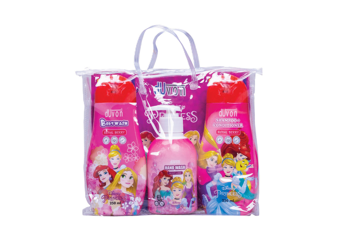 Duvon Disney Princess Gift Bag - Bodywash, Bathing Bar, Shampoo + Conditioner  (Pack of 3)