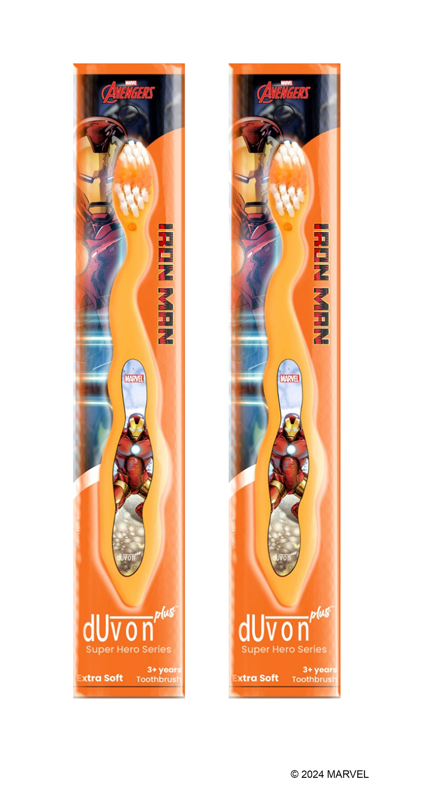 Duvon Plus Marvel Avenger Series Toothbrush - Captain America and Iron Man (Pair of 2)