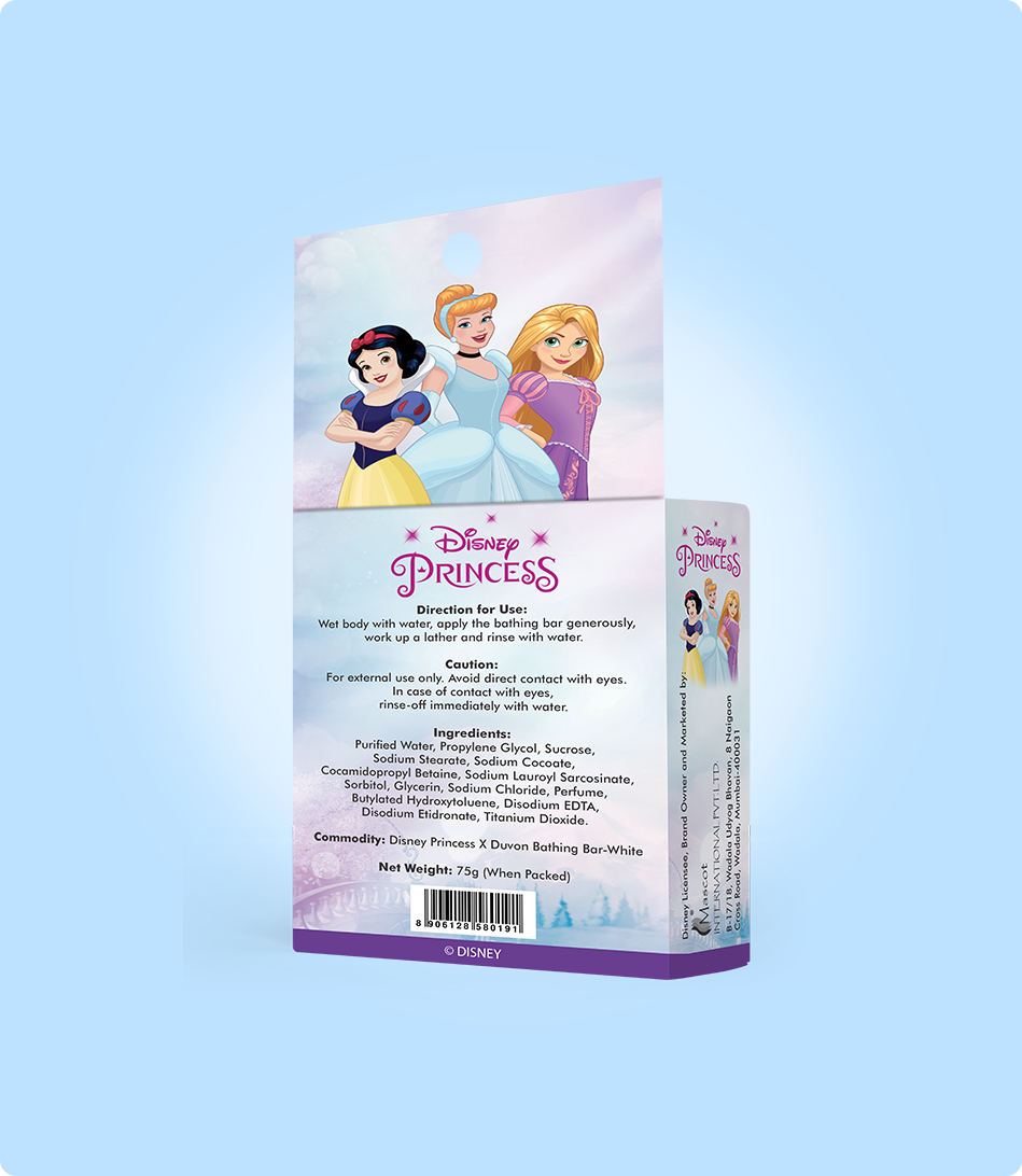 Duvon Disney Princess White Kids Bathing Bar